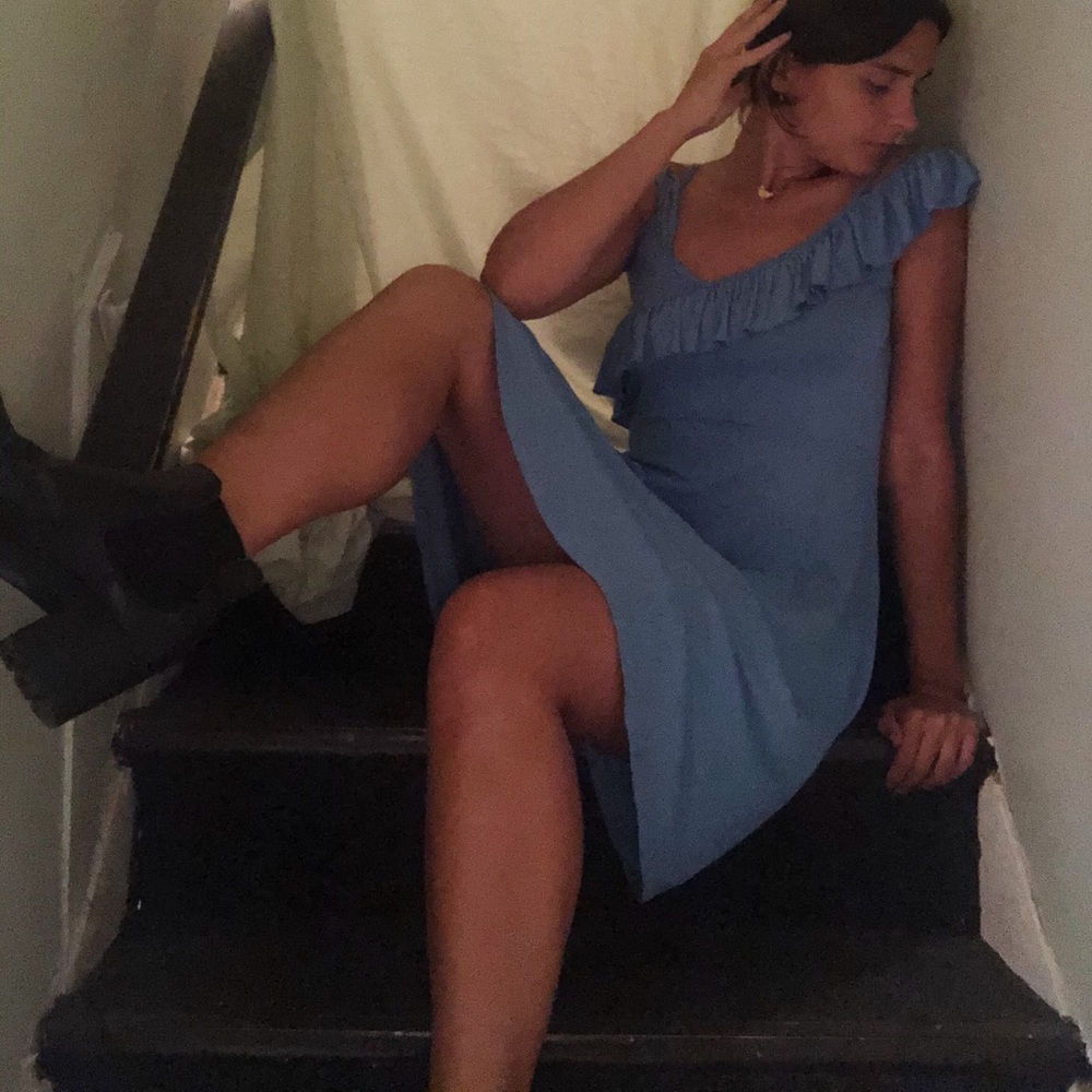 Asos Blue Ruffle Dress